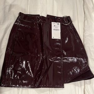 Bershka Wrap Vinyl Skirt